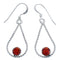 Red Opal Authentic Sterling Silver Navajo Hook Dangle Earrings BX119646
